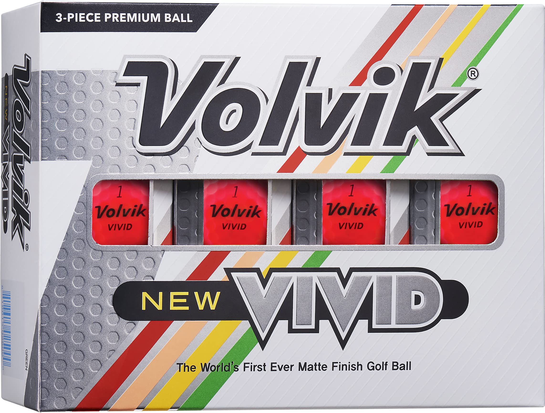 Volvik Vivid Matte Finish Golf Balls 12 (1 Dozen) Matte Yellow