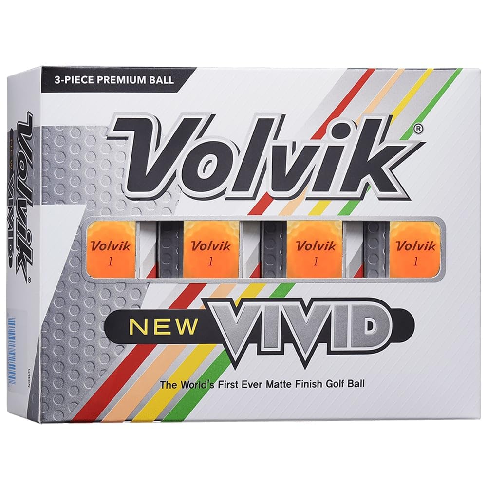 Volvik Vivid Matte Finish Golf Balls 12 (1 Dozen) Matte Yellow