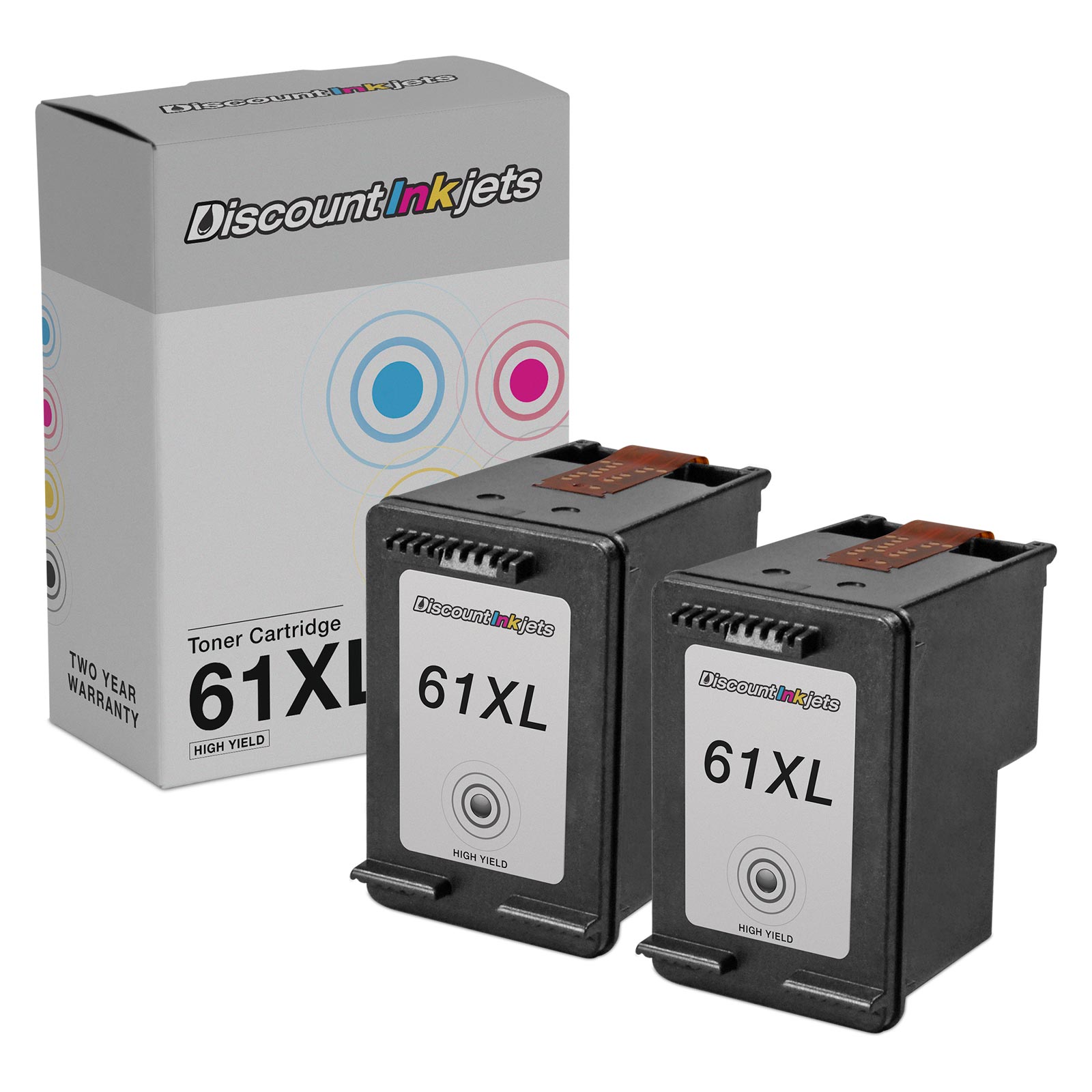 2PK BLACK CH563WN Ink for HP 61XL Ink Cartridge DeskJet 3050