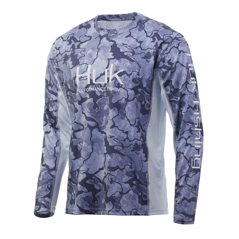 Huk Men's Icon X Camo Long Sleeve Performance Fishing Shirt, Fade-Inshore, Medium Other