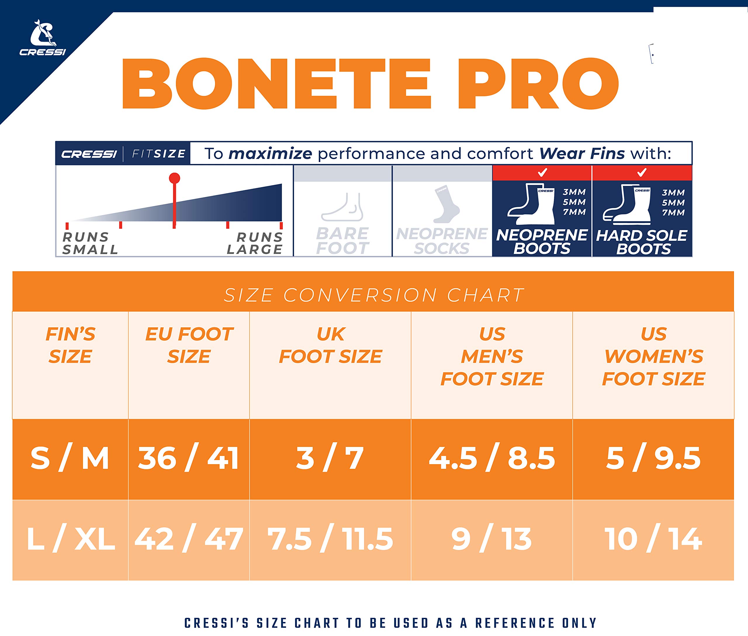 Cressi Bonete Pro Fins - Picture 7 of 12