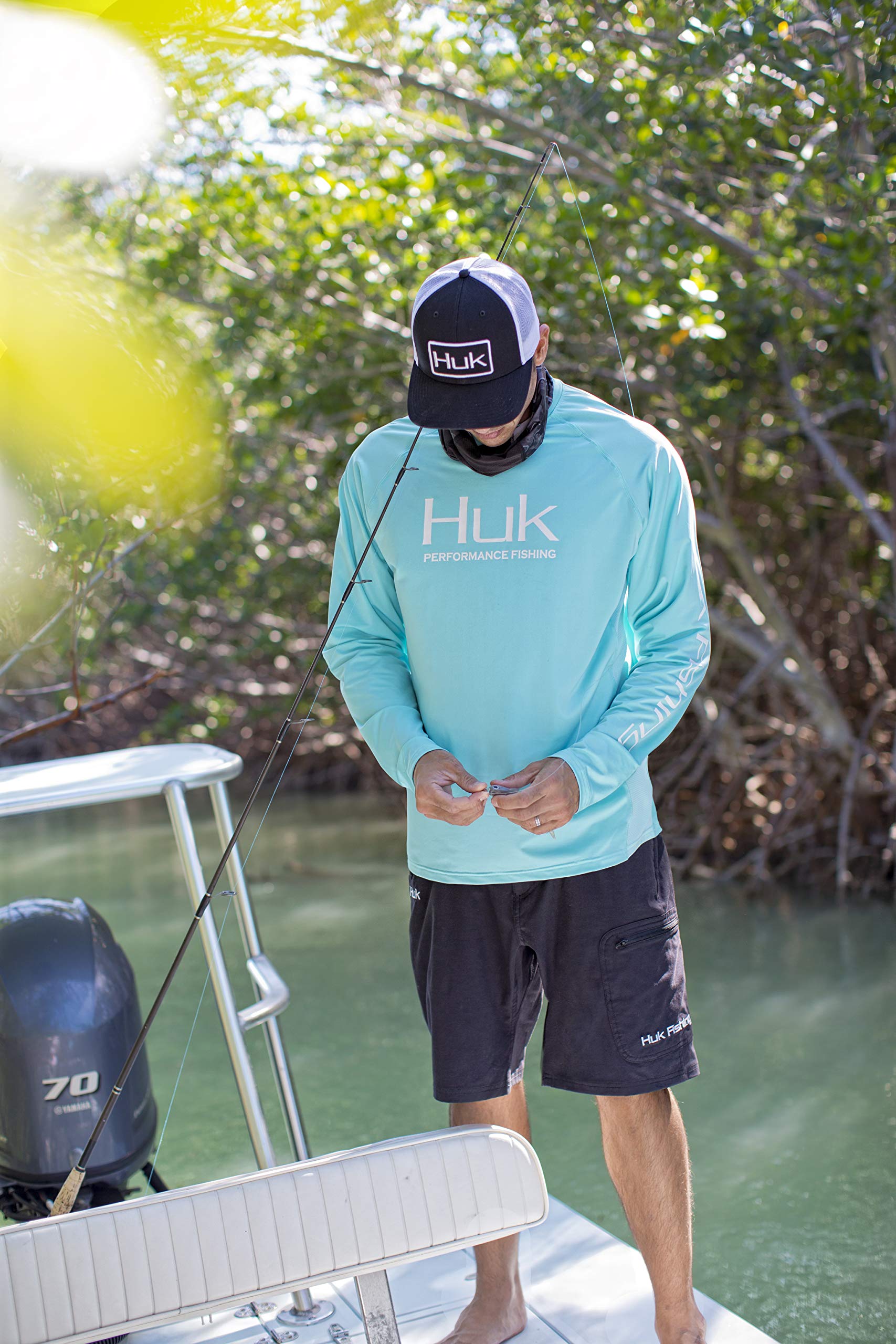 3X-Large Huk Mens Standard Rogue 18 Quick-Drying Performance Fishing Shorts Bone