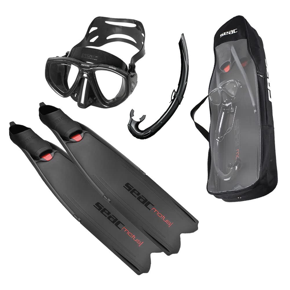 SEAC Motus Tris Freediving and Spearfishing Set - Motus Long Fins, One Diving