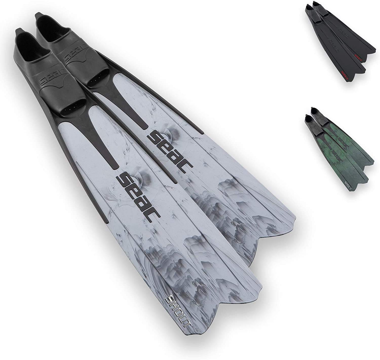 SEAC Shout Adult Long Fins for Scuba Diving, Freediving and Spearfishing