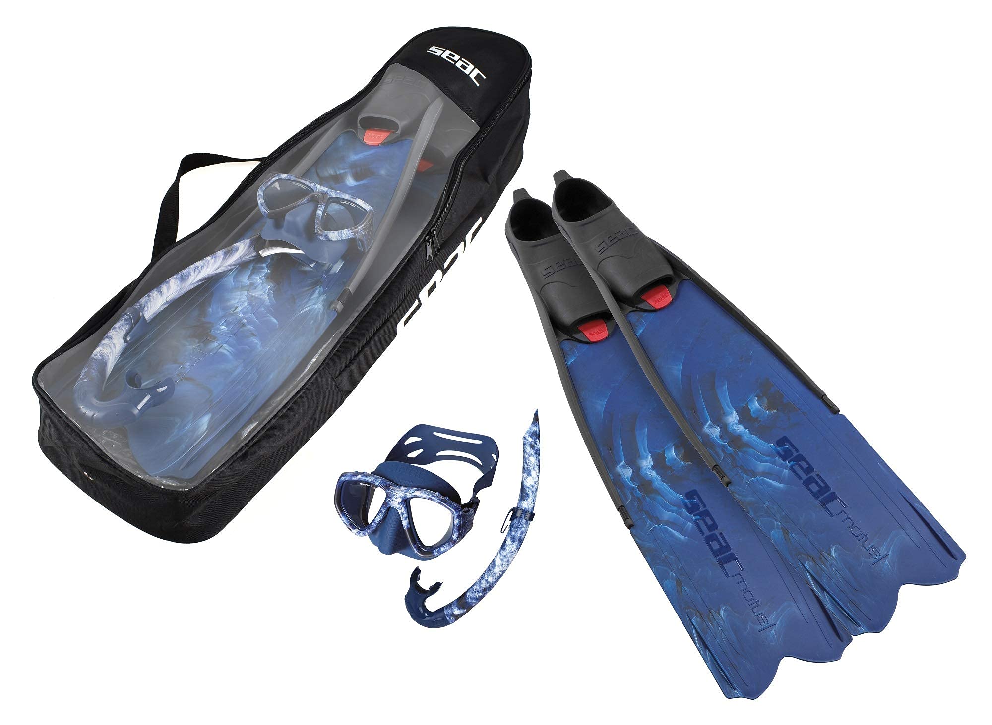 SEAC Motus Tris Freediving and Spearfishing Set - Motus Long Fins, One Diving