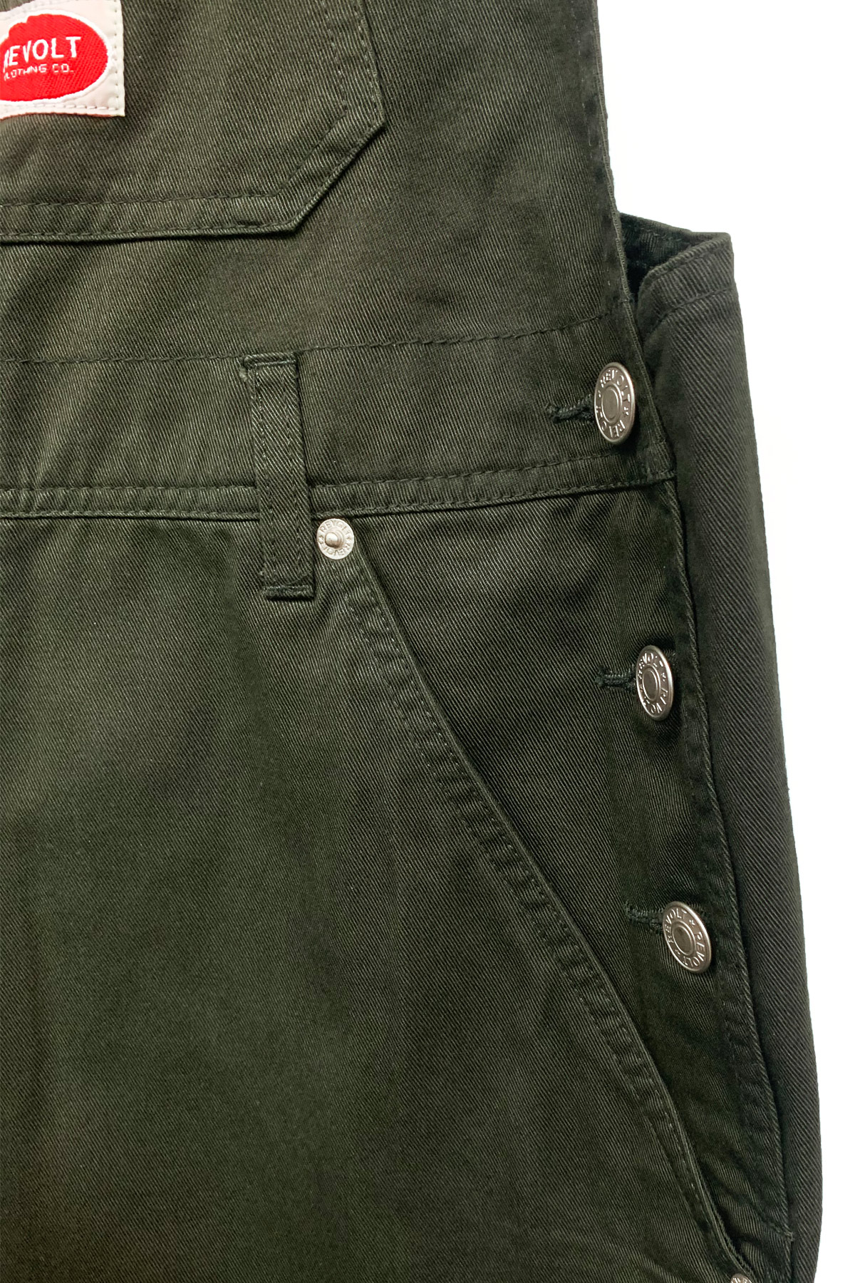 Revolt Women's Juniors Classic Twill Short Overalls - Picture 16 of 16