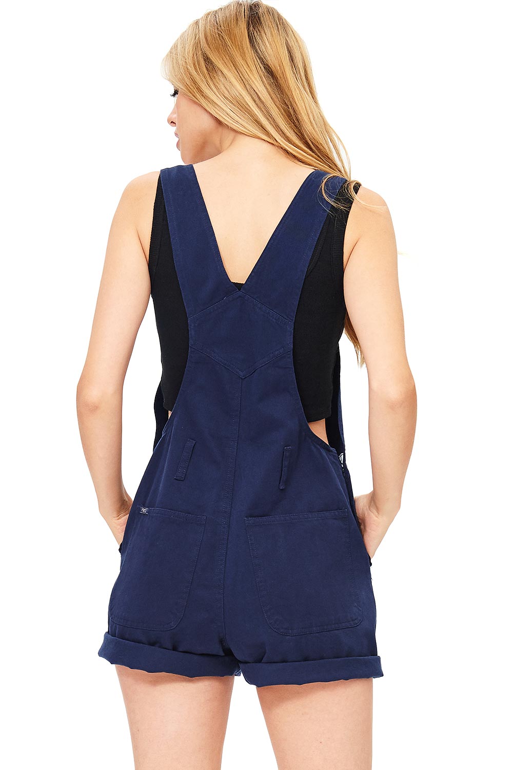 Revolt Women's Juniors Classic Twill Short Overalls - Picture 8 of 16