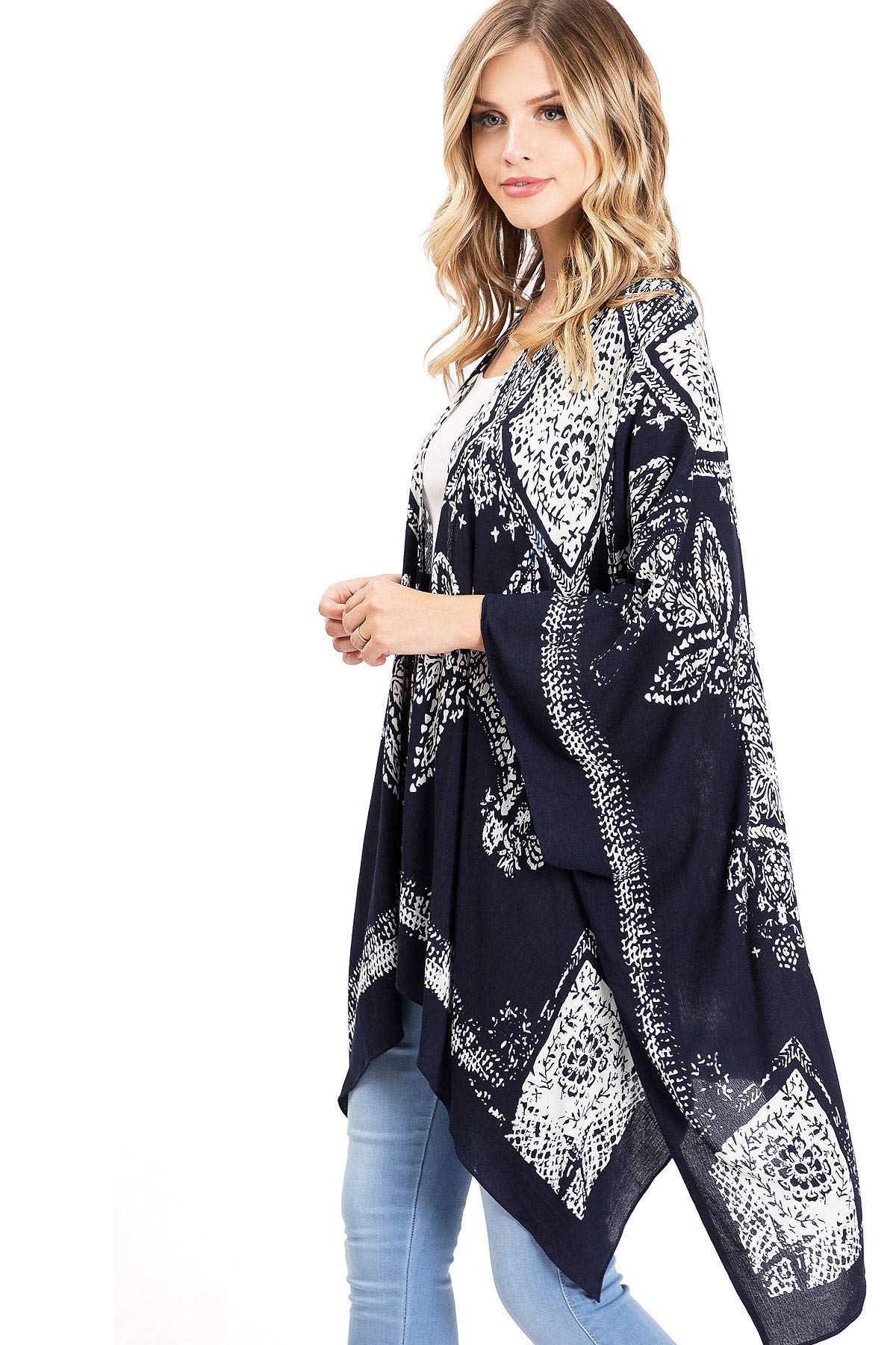 Lana Roux Women's Boho Style Layering Kimono