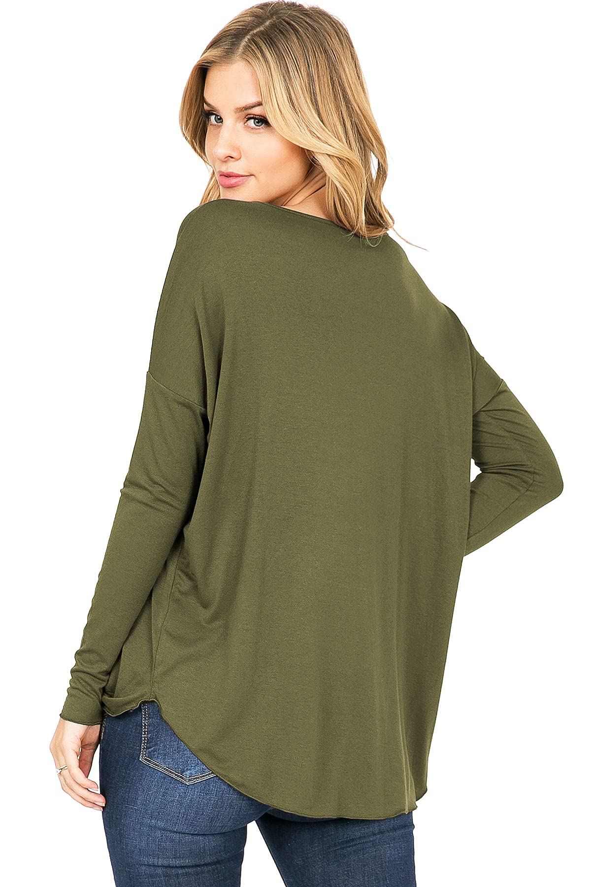 Double Zero Women's Long Sleeve Surplice V-Neck Blouse