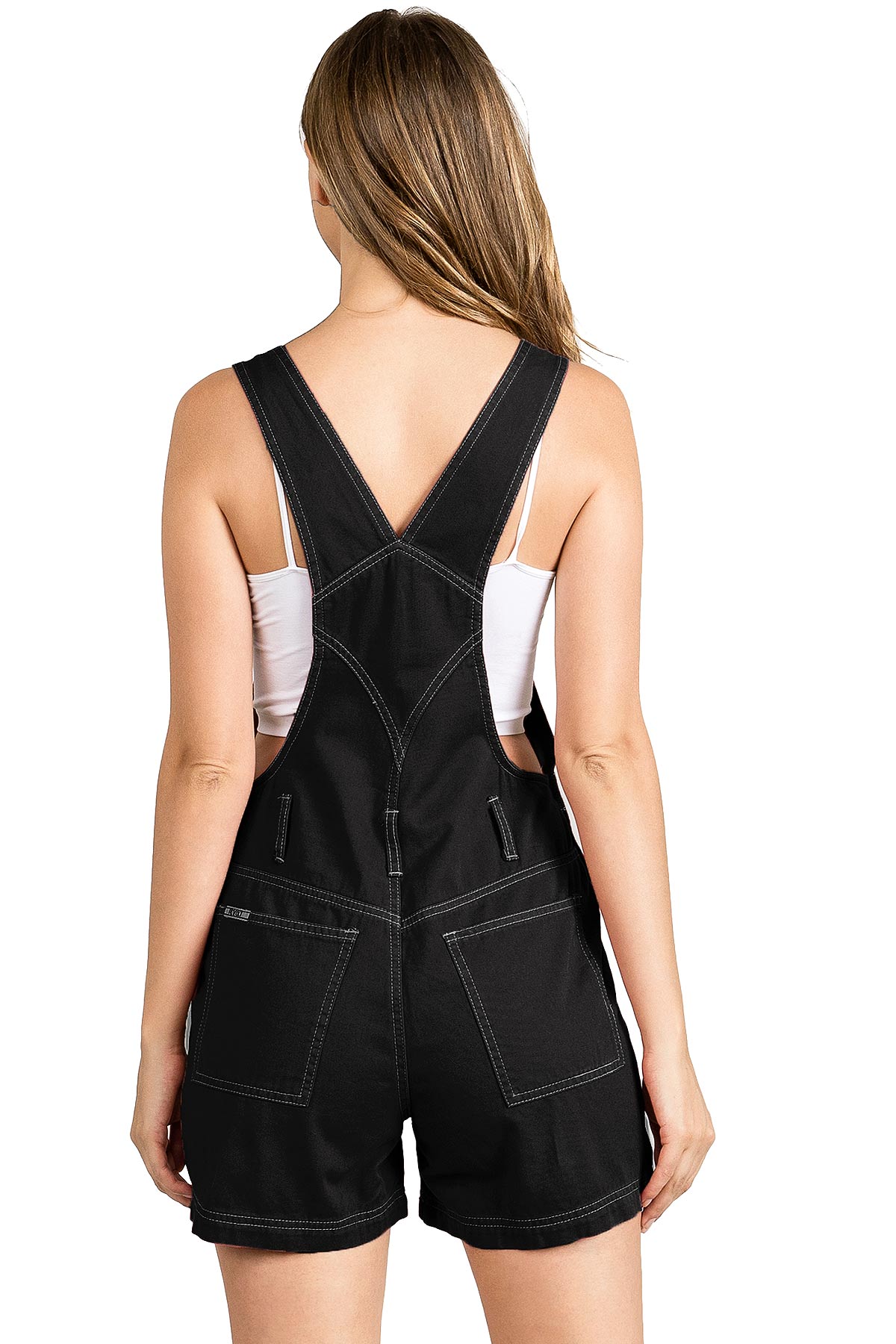 Revolt Women's Juniors Classic Twill Short Overalls - Picture 17 of 21