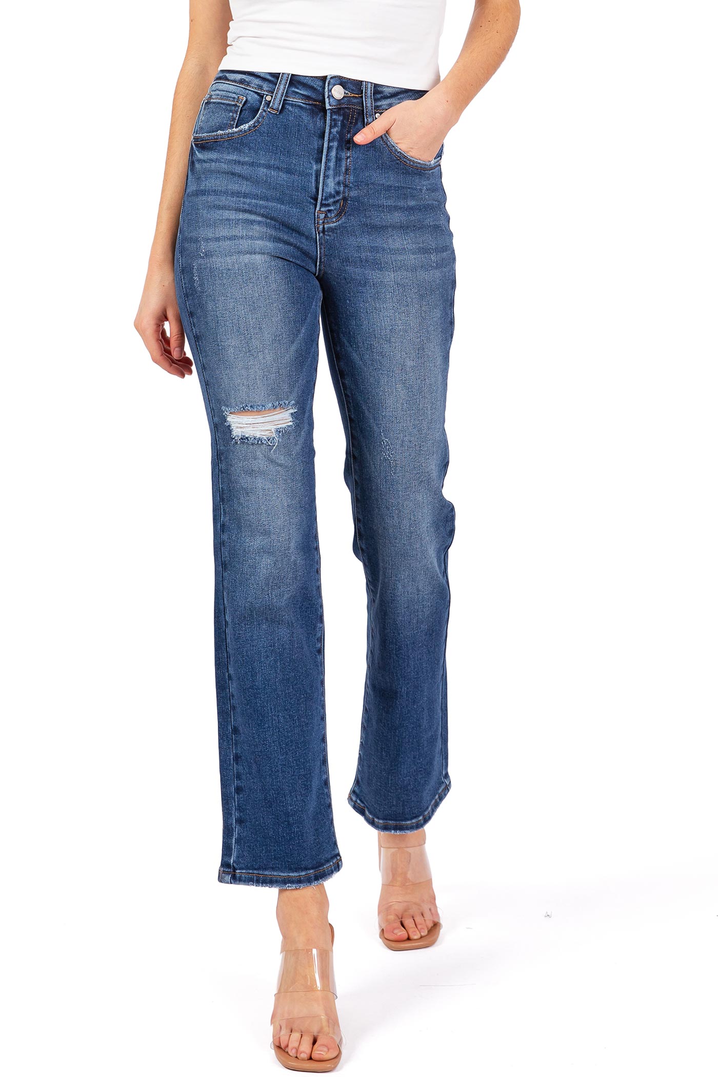 送料関税込【'S Max Mara】Fresis cropped high-rise jeans Stretch denim jeans, midnightblue | 