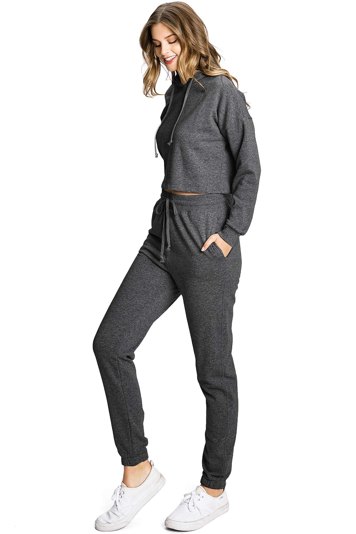 Ambiance Apparel Women's Juniors Crop Hoodie & Joggers, Sweat Set :  : Clothing, Shoes & Accessories