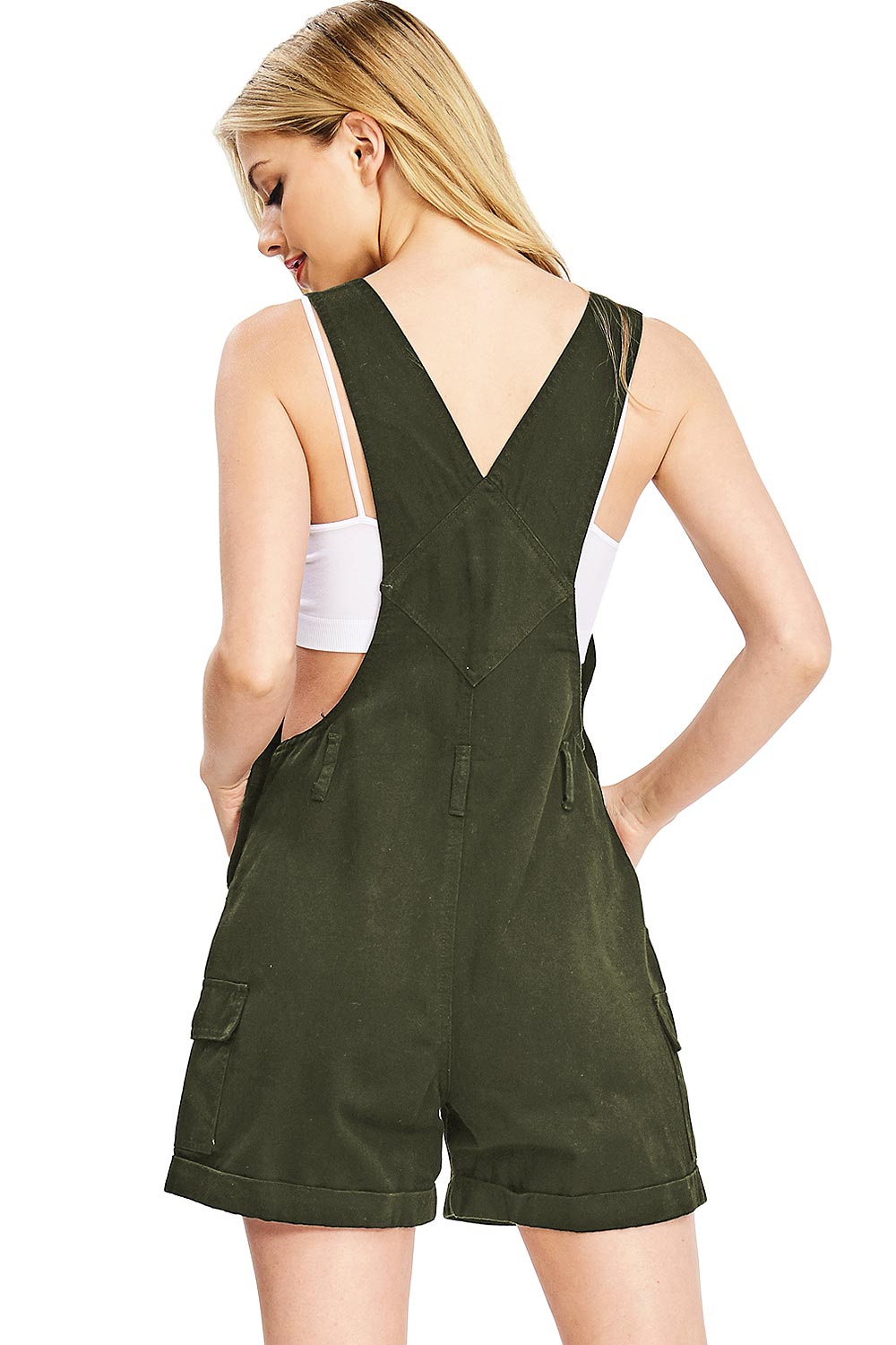 Revolt Women's Juniors Classic Twill Short Overalls - Picture 6 of 17