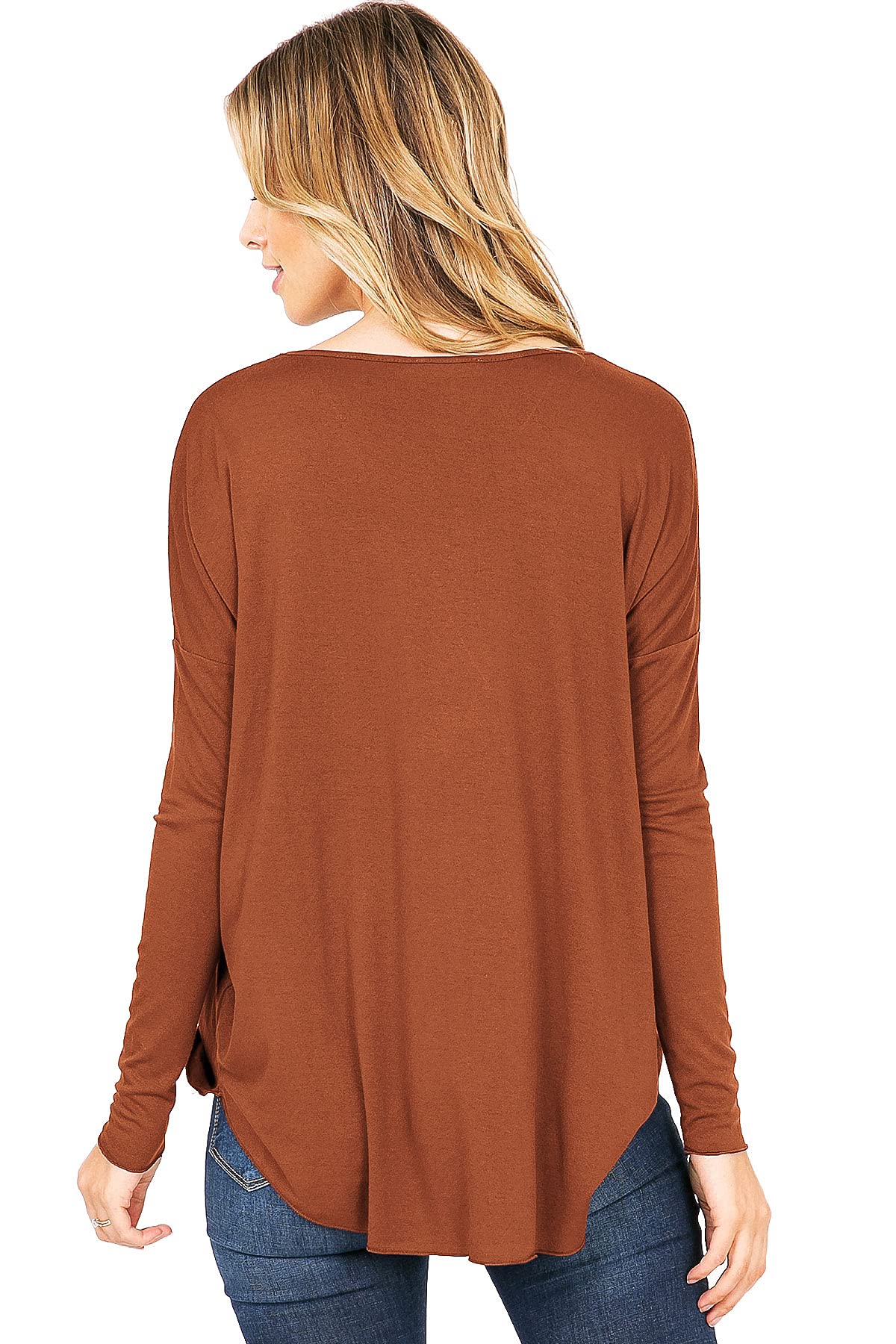 Double Zero Women's Long Sleeve Surplice V-Neck Blouse