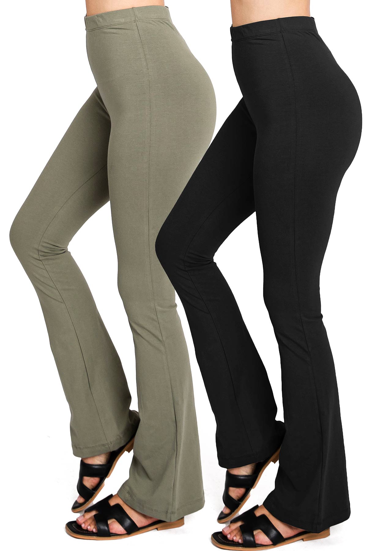 2 Item Bundle: Ambiance Apparel Women's Juniors Yoga Pants (M