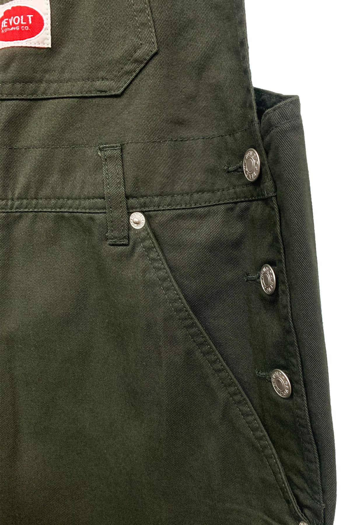 Revolt Women's Juniors Classic Twill Short Overalls - Picture 13 of 16