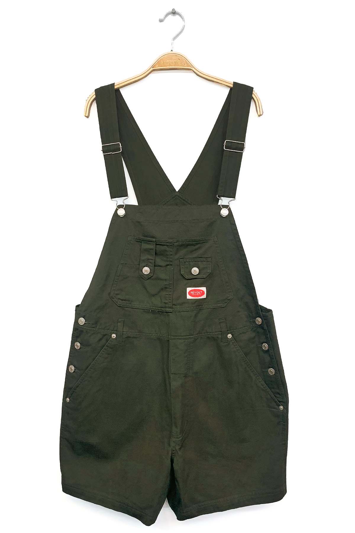 Revolt Women's Juniors Classic Twill Short Overalls - Picture 14 of 16
