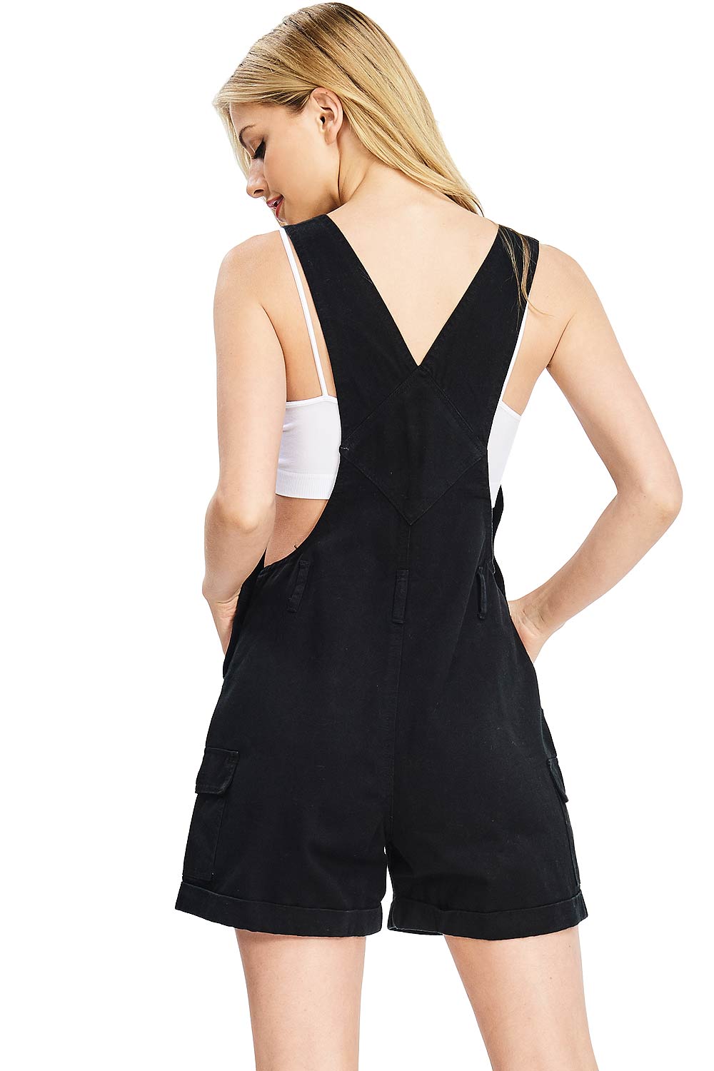 Revolt Women's Juniors Classic Twill Short Overalls - Picture 16 of 17