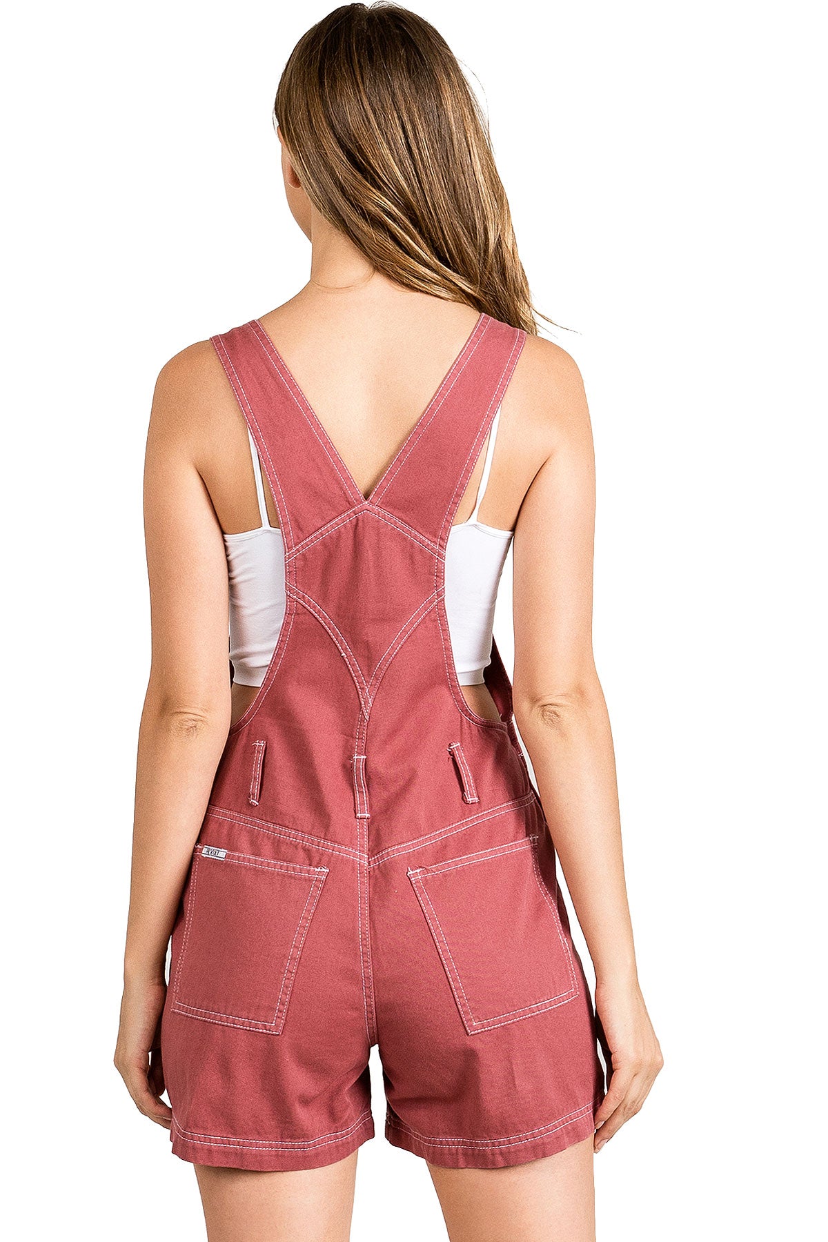 Revolt Women's Juniors Classic Twill Short Overalls - Picture 11 of 21