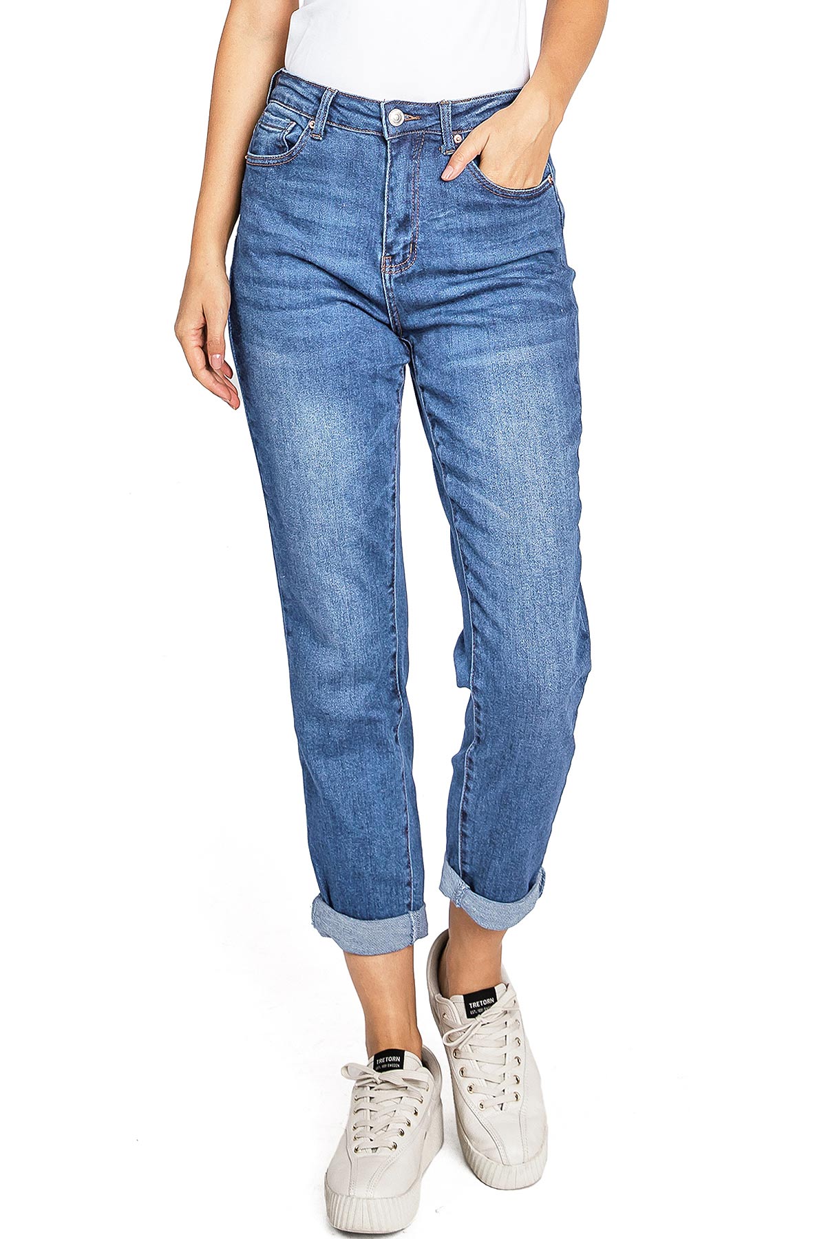 Wax Jean Women's Juniors High Rise Baggy Straight Leg Jeans (Light