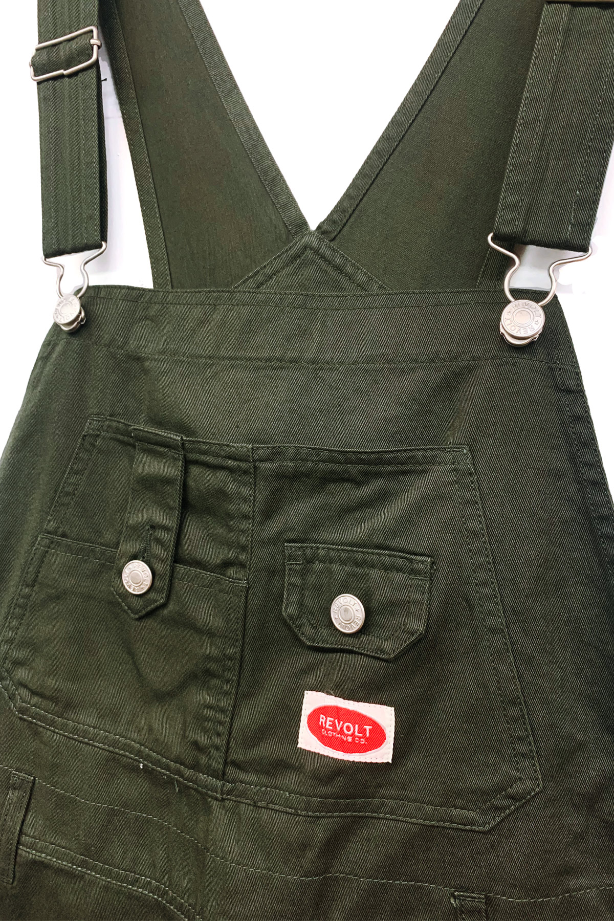 Revolt Women's Juniors Classic Twill Short Overalls - Picture 15 of 16