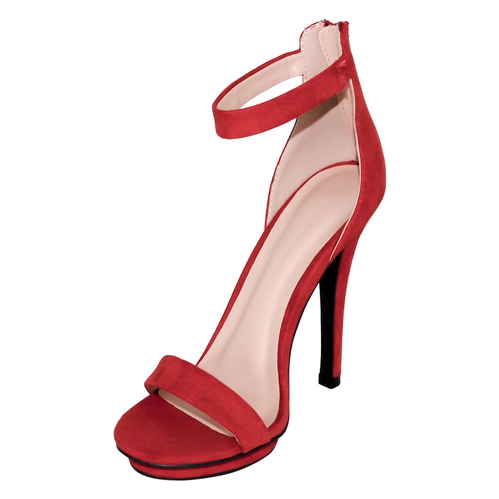 Wild Diva Women's High Heel Sandals Open Toe Ankle Strap Amy-01 - Photo 8/22