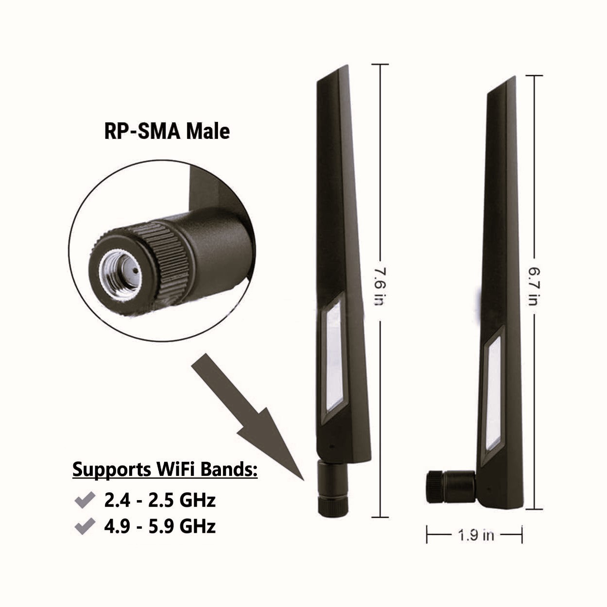 Schwarz und Schwarz 10dBi Dual Band Signalverstärker WLAN Antennen - Bild 2 von 4