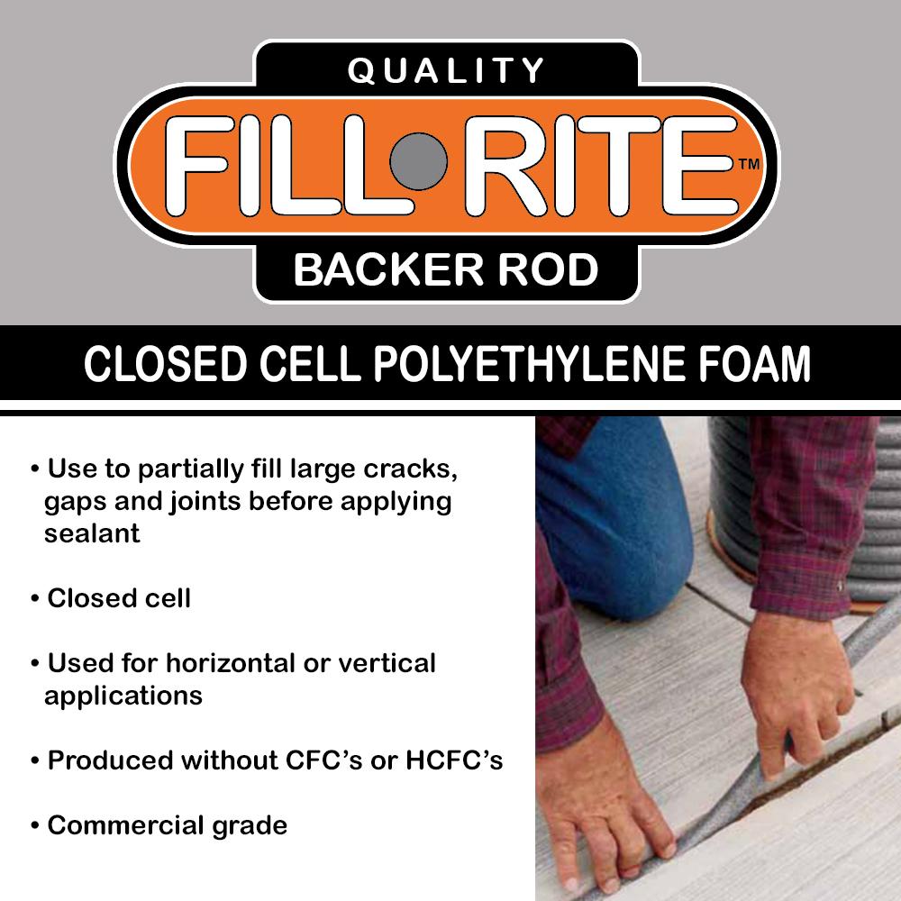 FILL-RITE? Pre-Caulking Filler Rope Backer Rod Roll Bulk. Sizes: 1", 3/4", 1/2", - Picture 4 of 9
