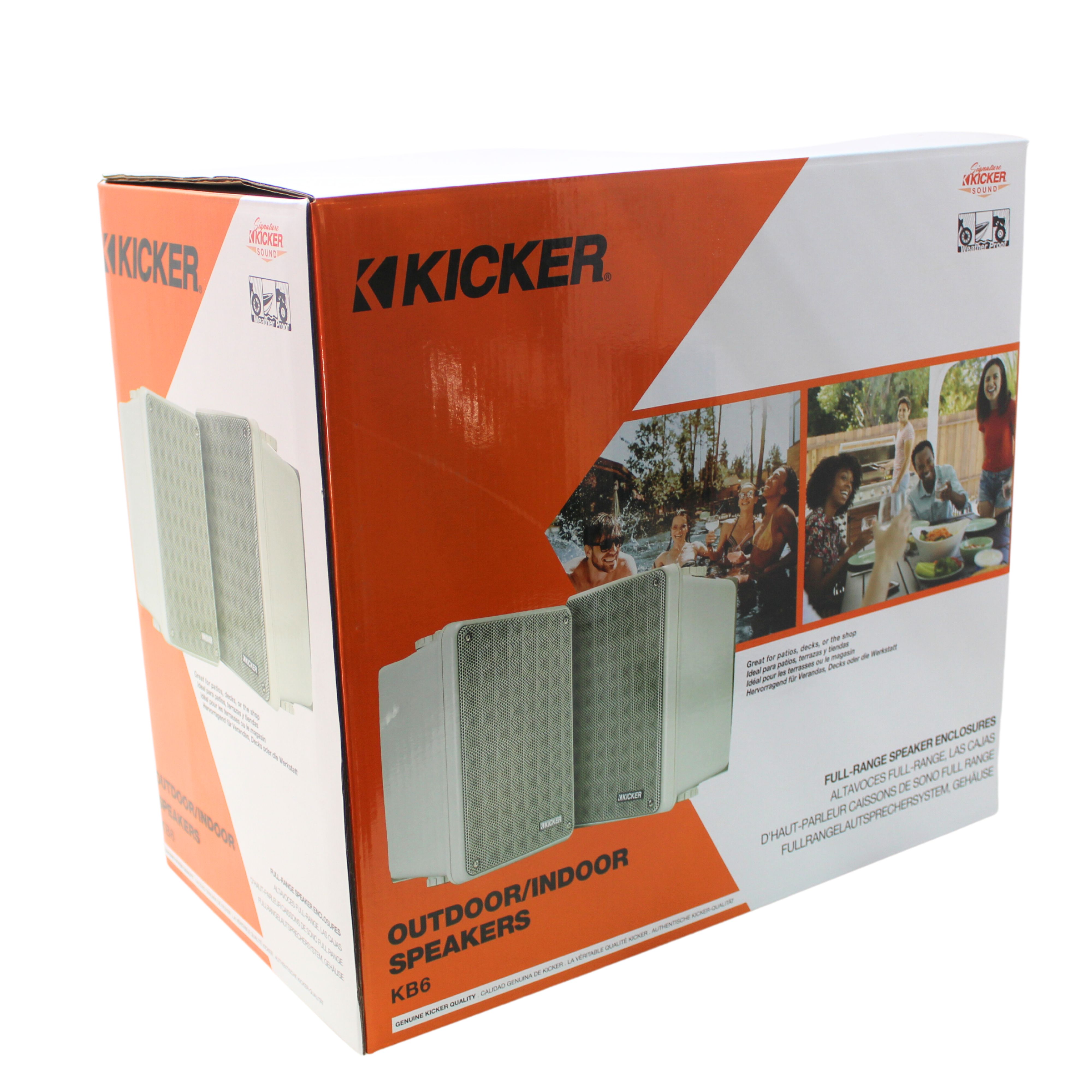 Kicker 2-Way 8 Ohm Full Range Weatherproof Indoor/Outdoor Speaker Pair 46KB6 - Picture 13 of 13