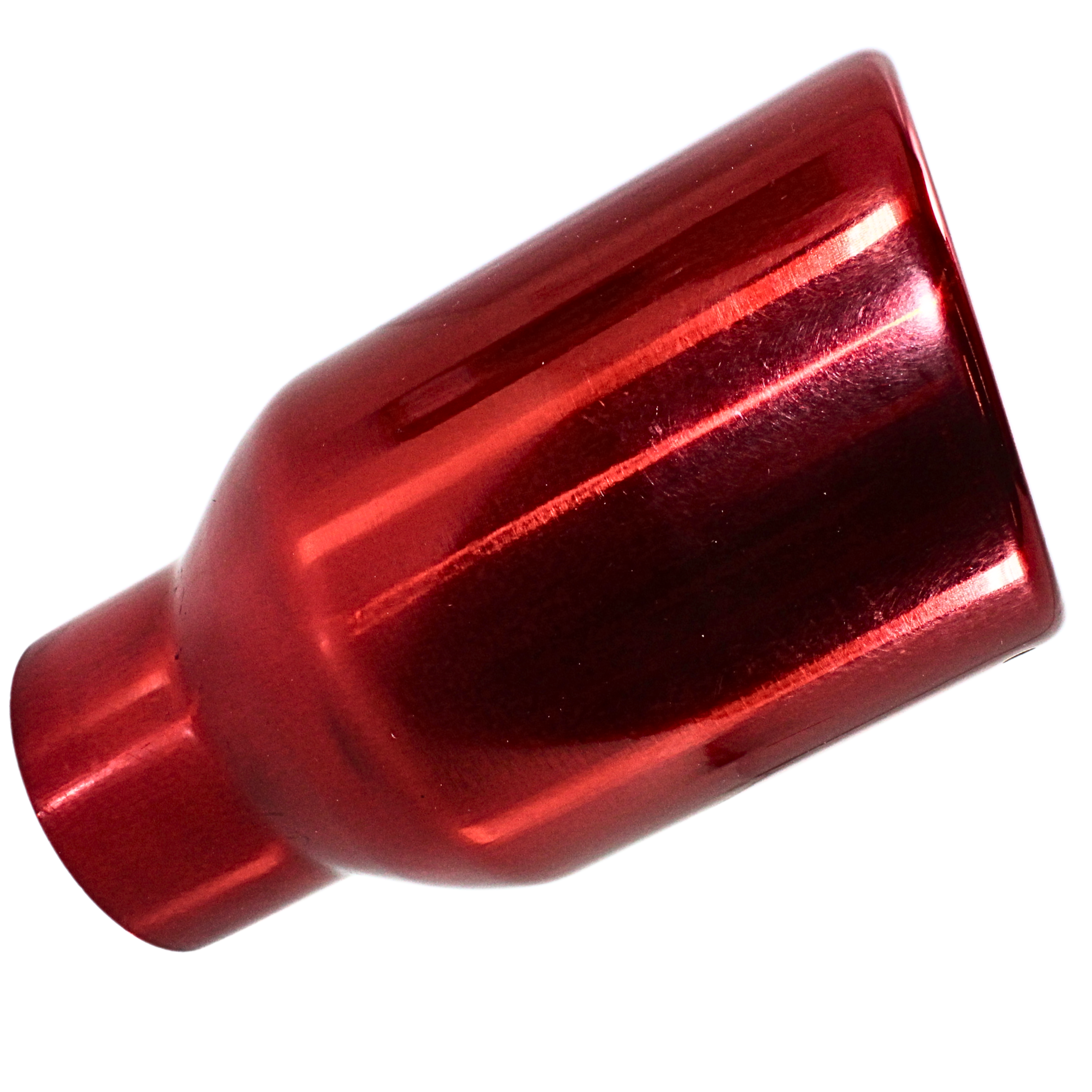 Universal Auspuff Spitze gerollt kantig einwandig schräg geschnitten pulverrot OPEN BOX - Bild 1 von 5