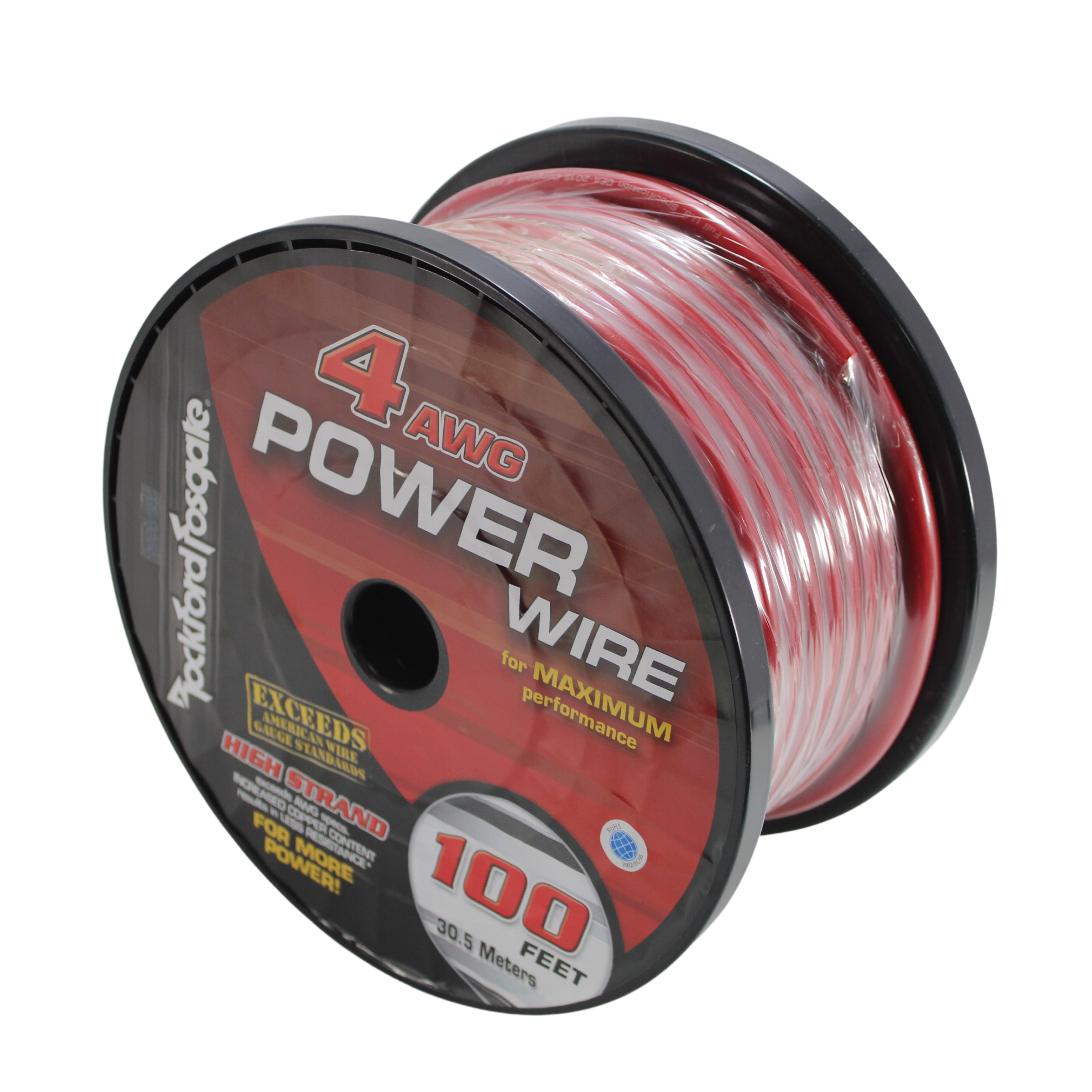 Rockford Fosgate 4 AWG 100% Oxygen Free Copper Power/Ground Wire Red LOT