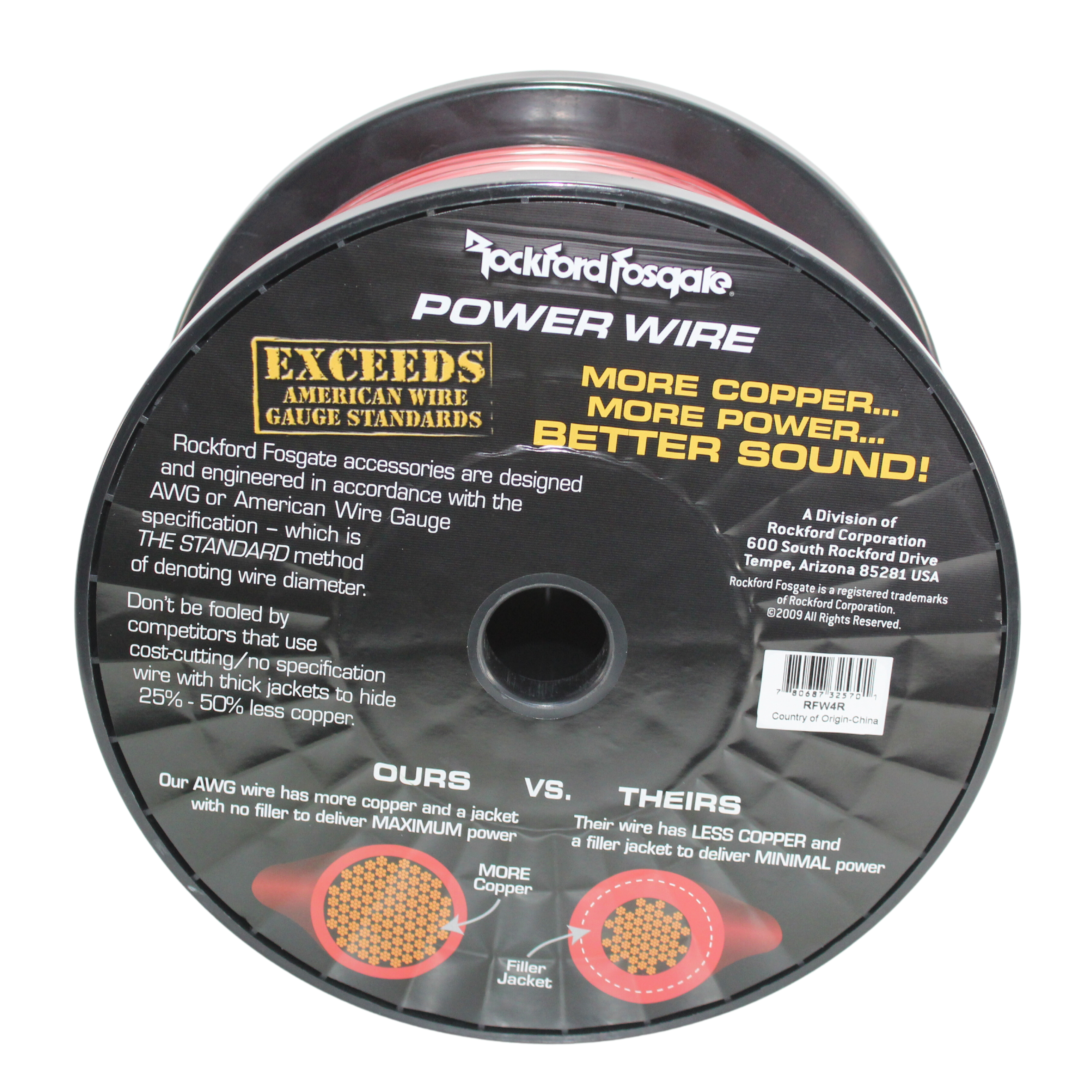 Rockford Fosgate 4 AWG 100% Oxygen Free Copper Power/Ground Wire Red LOT