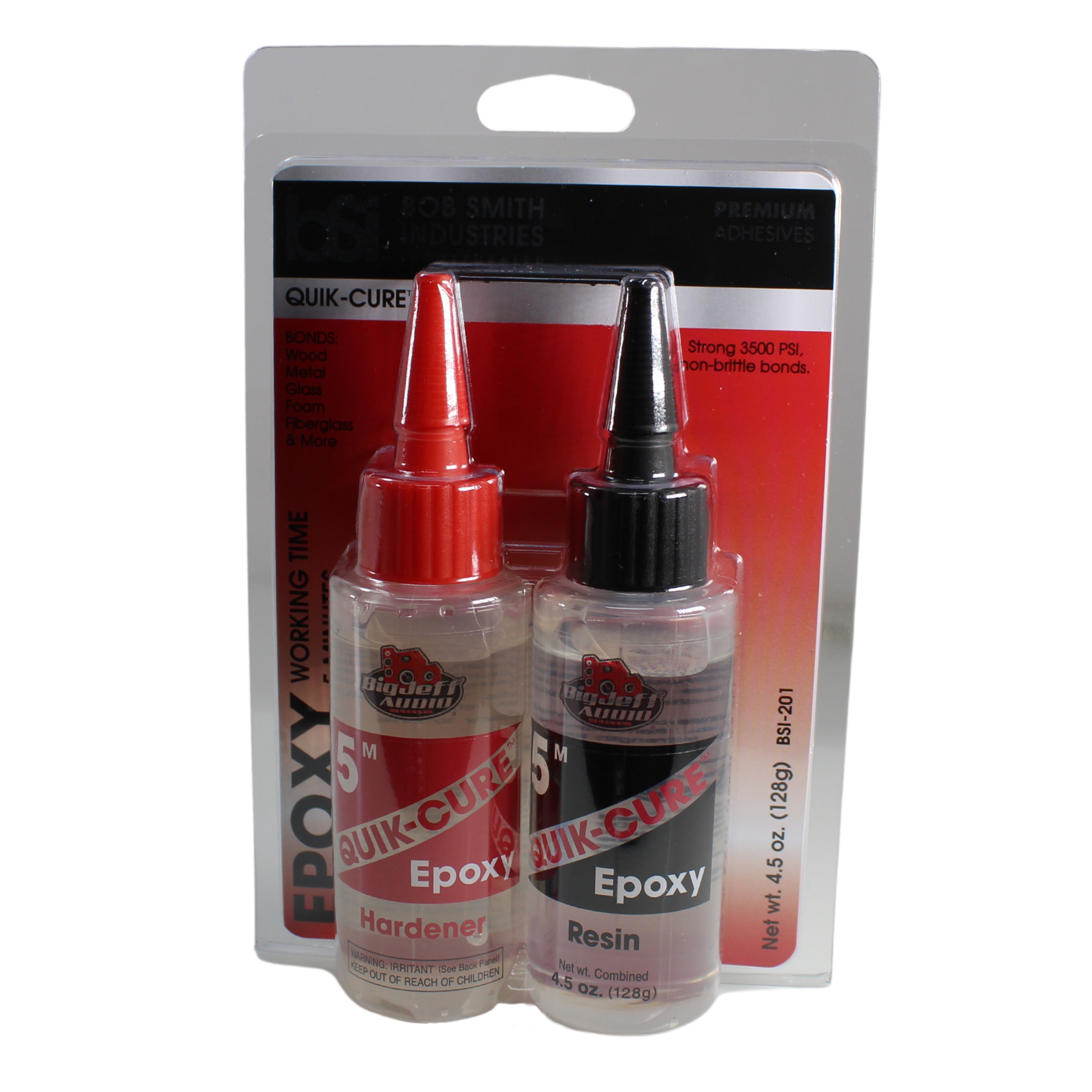 Big Jeff Audio 5 minute 4.5 - 9 oz Epoxy QUICK-CURE Epoxy Bonding Solution Pack