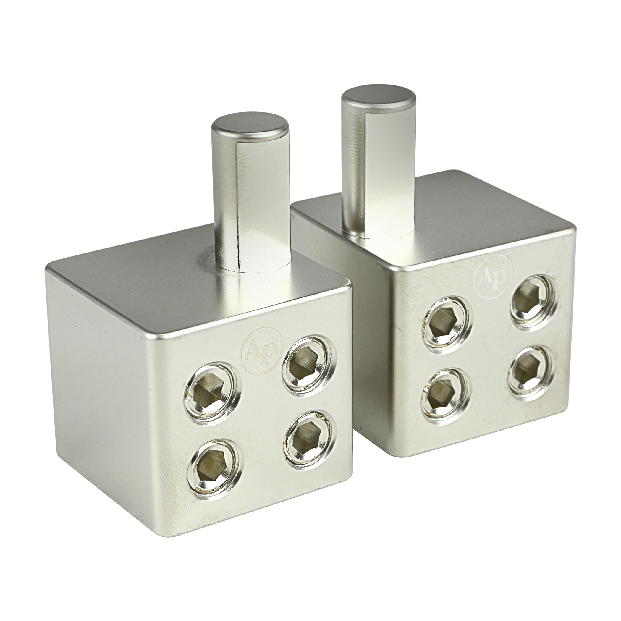 Pair of 1X 0Ga Input 2X 0Ga or 4X 0Ga Output Reducer With Offset Stub Audiopipe - Picture 3 of 6