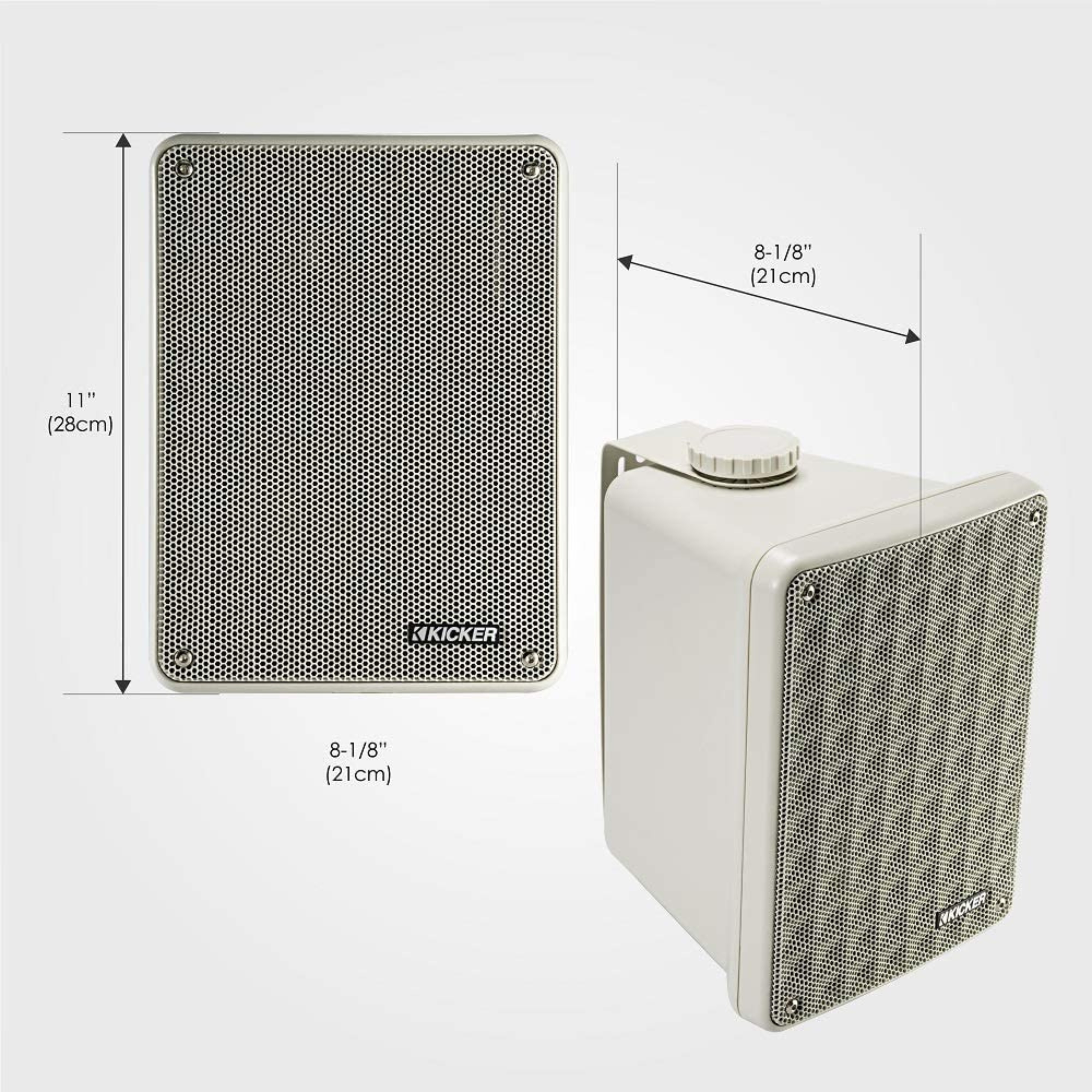 Kicker 2-Way 8 Ohm Full Range Weatherproof Indoor/Outdoor Speaker Pair 46KB6 - Picture 10 of 13