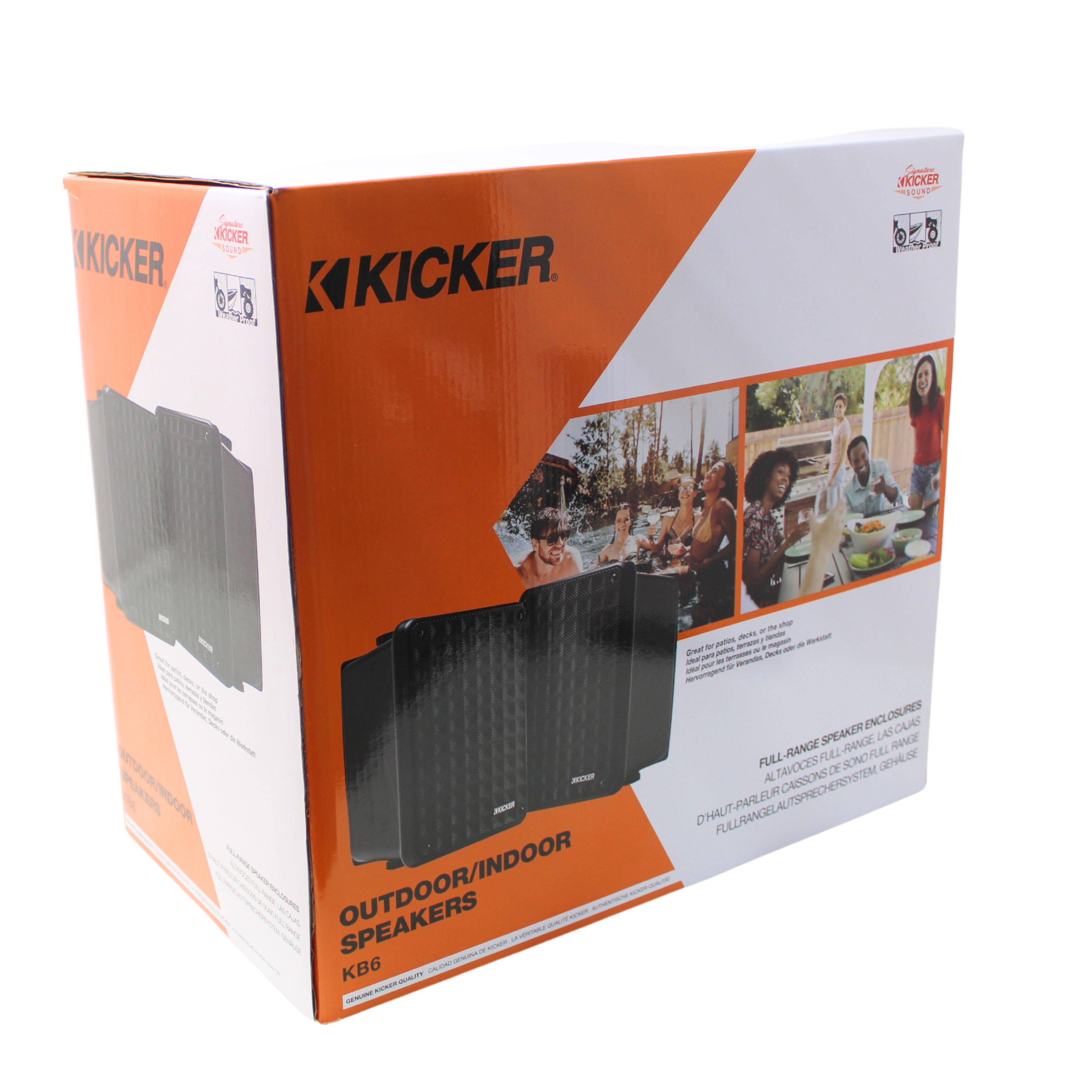 Kicker 2-Way 8 Ohm Full Range Weatherproof Indoor/Outdoor Speaker Pair 46KB6 - Picture 7 of 13