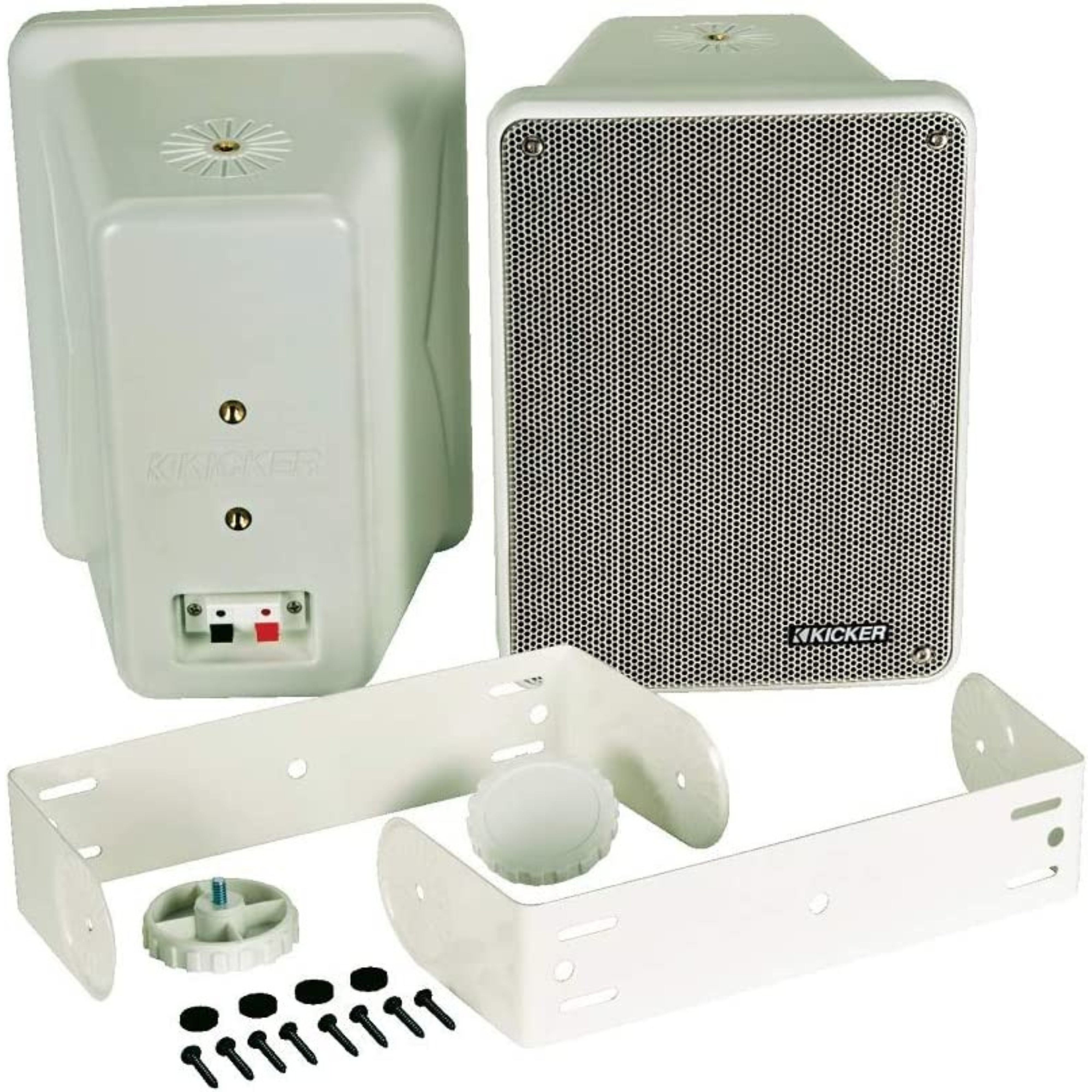 Kicker 2-Way 8 Ohm Full Range Weatherproof Indoor/Outdoor Speaker Pair 46KB6 - Picture 9 of 13