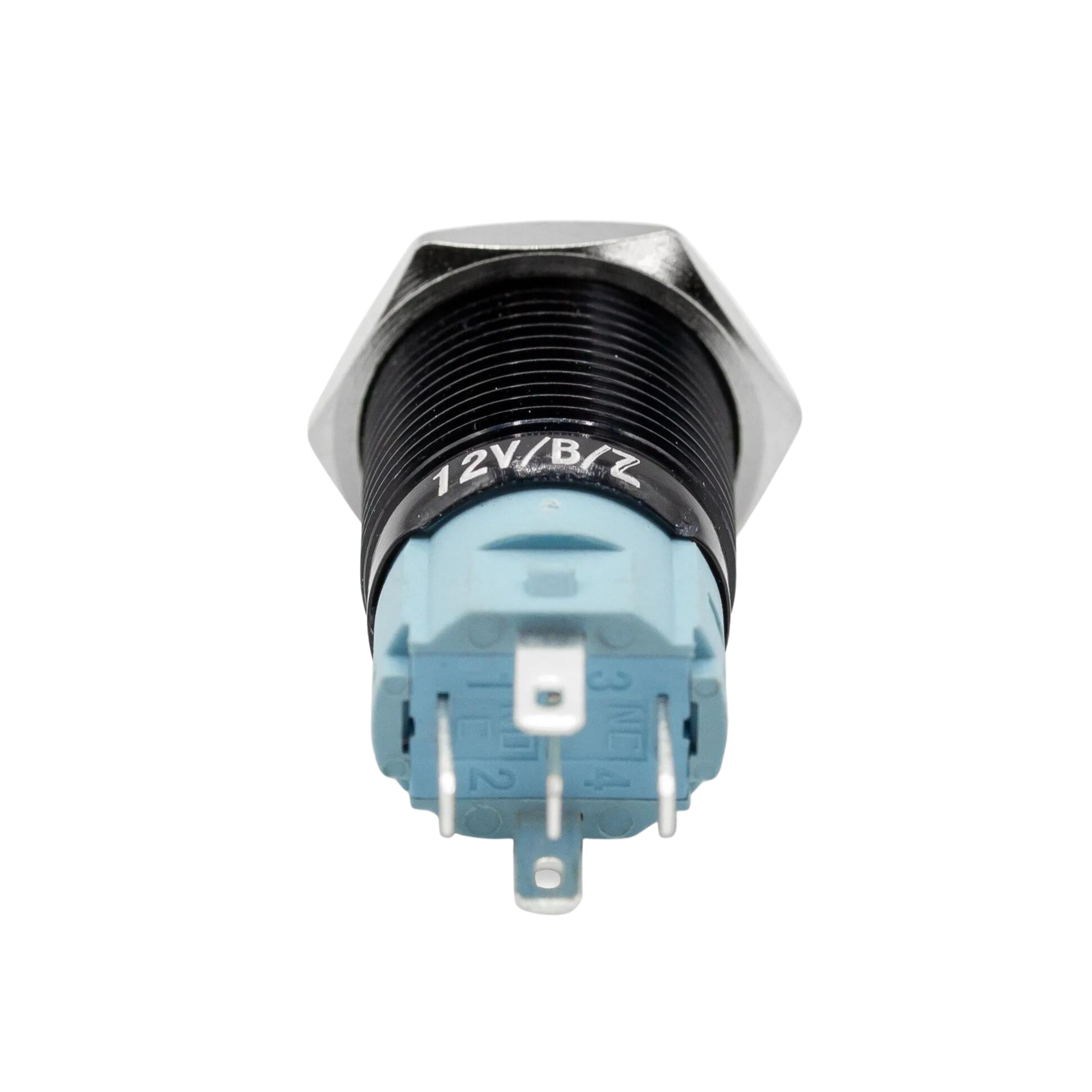 Sparked Innovation12V black ring light SPDT latching push-button switch - Picture 4 of 6