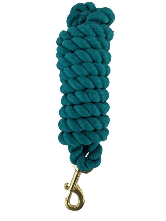 8' Braided Cotton Lead Rope w/ Brass Plated Snap - Picture 8 of 8