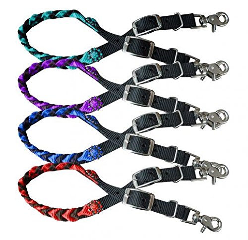 Showman Braided Nylon Wither Strap w/ Rhinestone Conchos - Picture 2 of 6