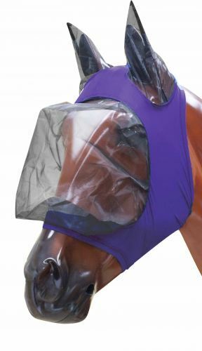 Showman Lycra Reißverschluss Fliegenmaske mit Ohren - Bild 5 von 6