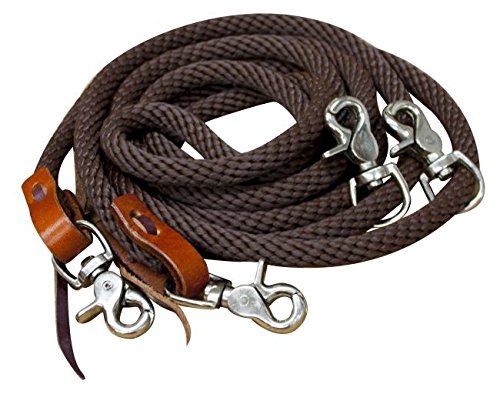 Showman 11' Round Braided Nylon Draw Reins - Picture 4 of 4