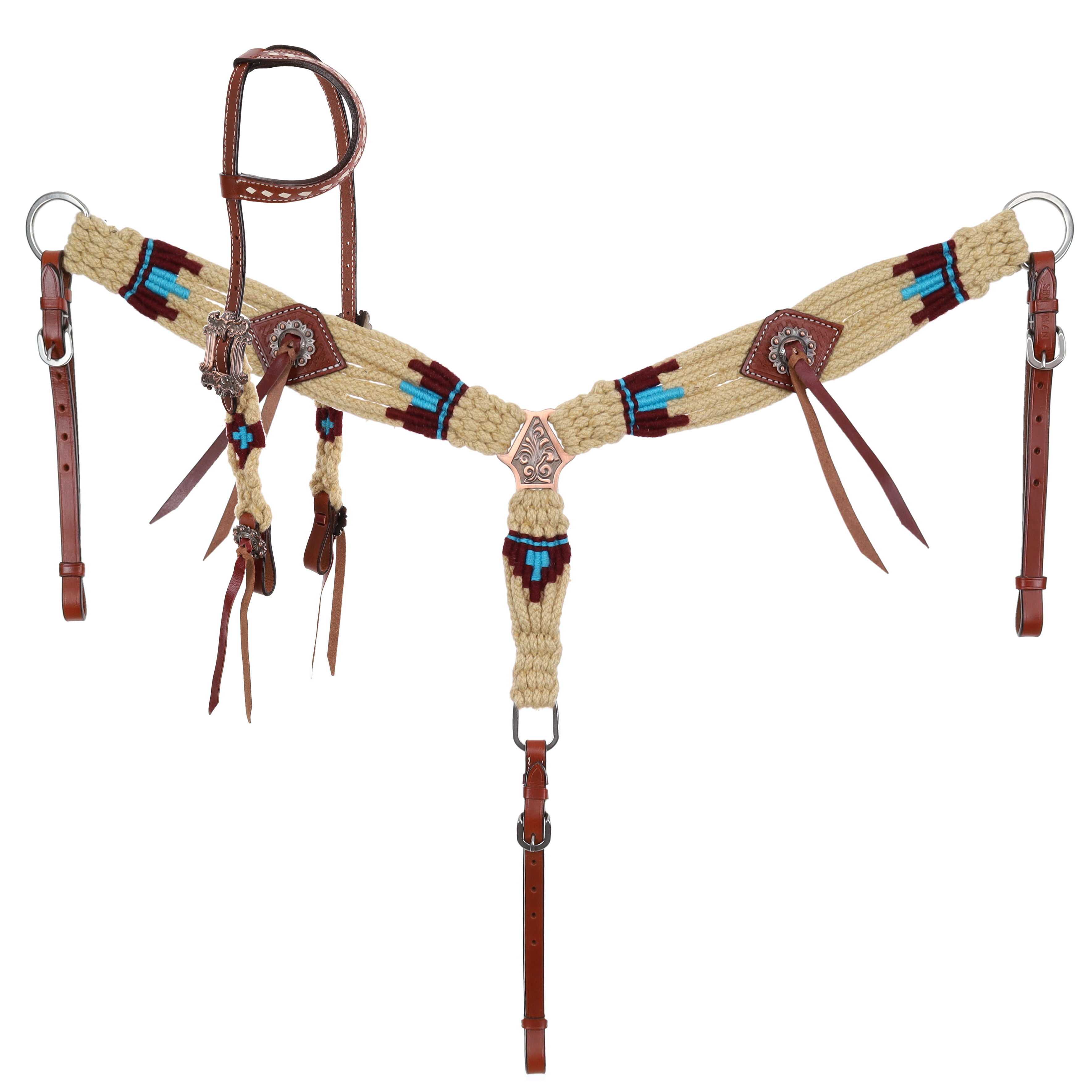 Collier De Poitrine Cheval Showman Sand & Sky Mohair - Neuf