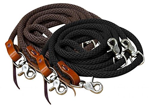 Showman 11' Round Braided Nylon Draw Reins - Picture 2 of 4