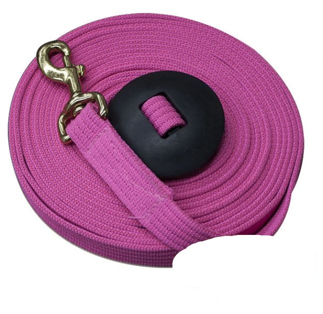 Showman 25' Flat Cotton Web Lunge Line w/ Brass Snap - Picture 6 of 8