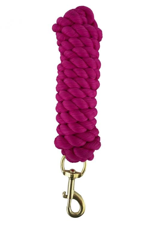 8' Braided Cotton Lead Rope w/ Brass Plated Snap - Picture 5 of 8