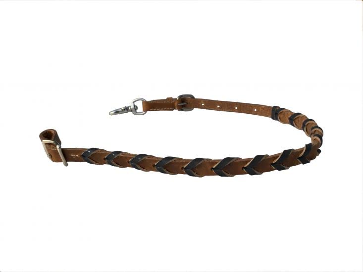 Showman Argentina Cow Leather Wither Strap w/ Color Braided Leather Accent - Picture 3 of 6