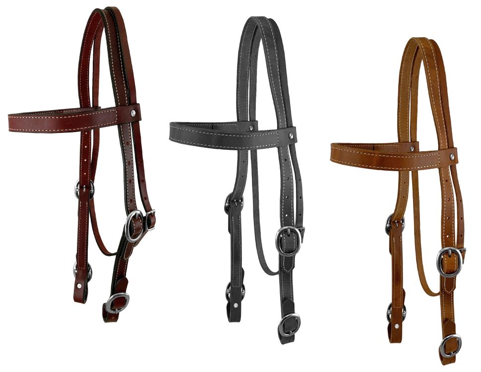 Showman Argentina Cow Leather Draft Horse Size Browband Headstall - Picture 2 of 5