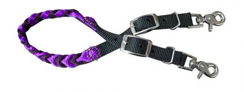 Showman Braided Nylon Wither Strap w/ Rhinestone Conchos - Picture 4 of 6