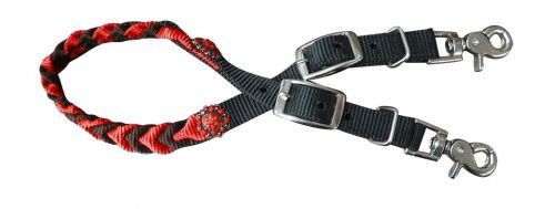 Showman Braided Nylon Wither Strap w/ Rhinestone Conchos - Picture 5 of 6